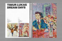 Cover of an art publication on a grey background 