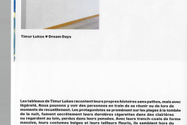 Spreads of an art publication on a grey background