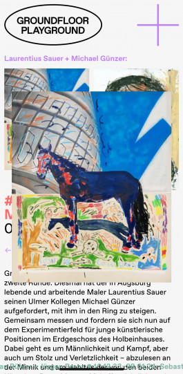 Screenshot of the website of Groundfloor Playground by Kunstverein Augsburg. 