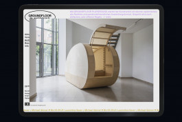 Image of an iPad showing the website of Groundfloor Playground by Kunstverein Augsburg. 