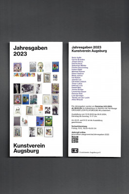 Scan of the invitation card to the Jahresgaben 2023 exhibition.