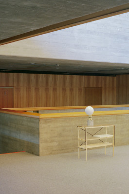 photography of a shelf standing in front of a concrete and wood background
