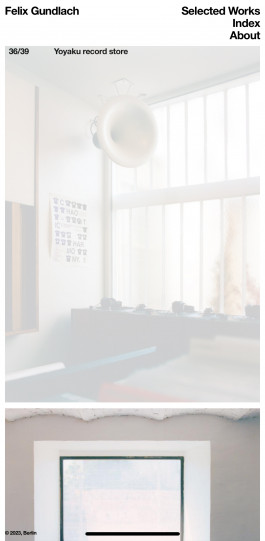 screenshot of the website of photographer felix gundlach