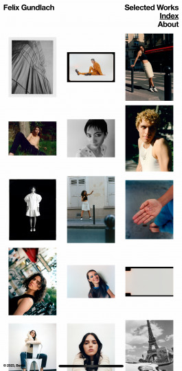 screenshot of the website of photographer felix gundlach